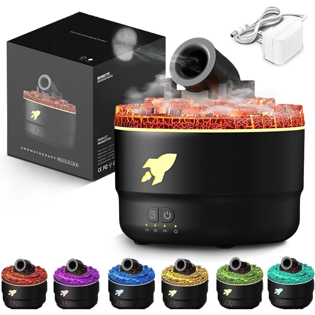 Humidificador Difusor de Aromas en Forma de Cañón 3D LED