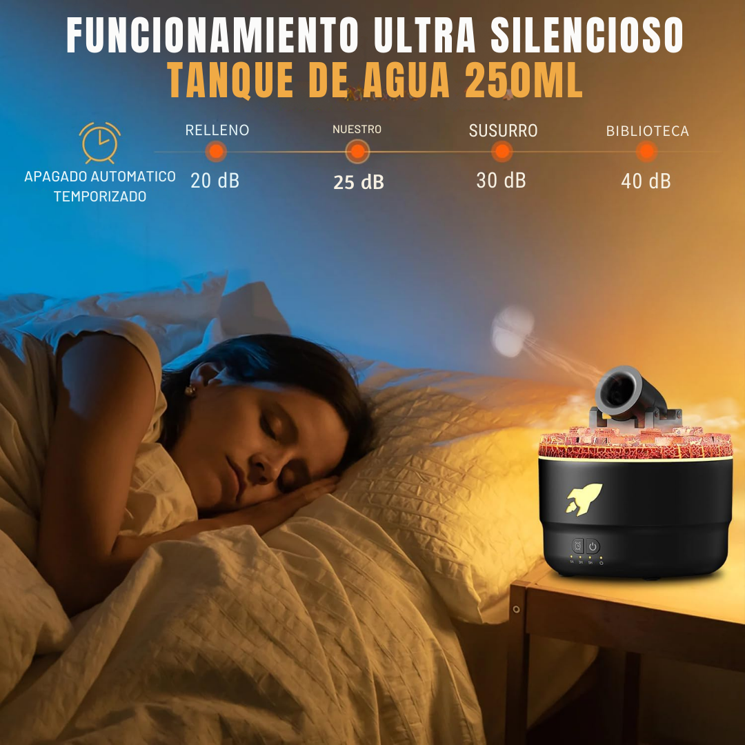 Humidificador Difusor de Aromas en Forma de Cañón 3D LED