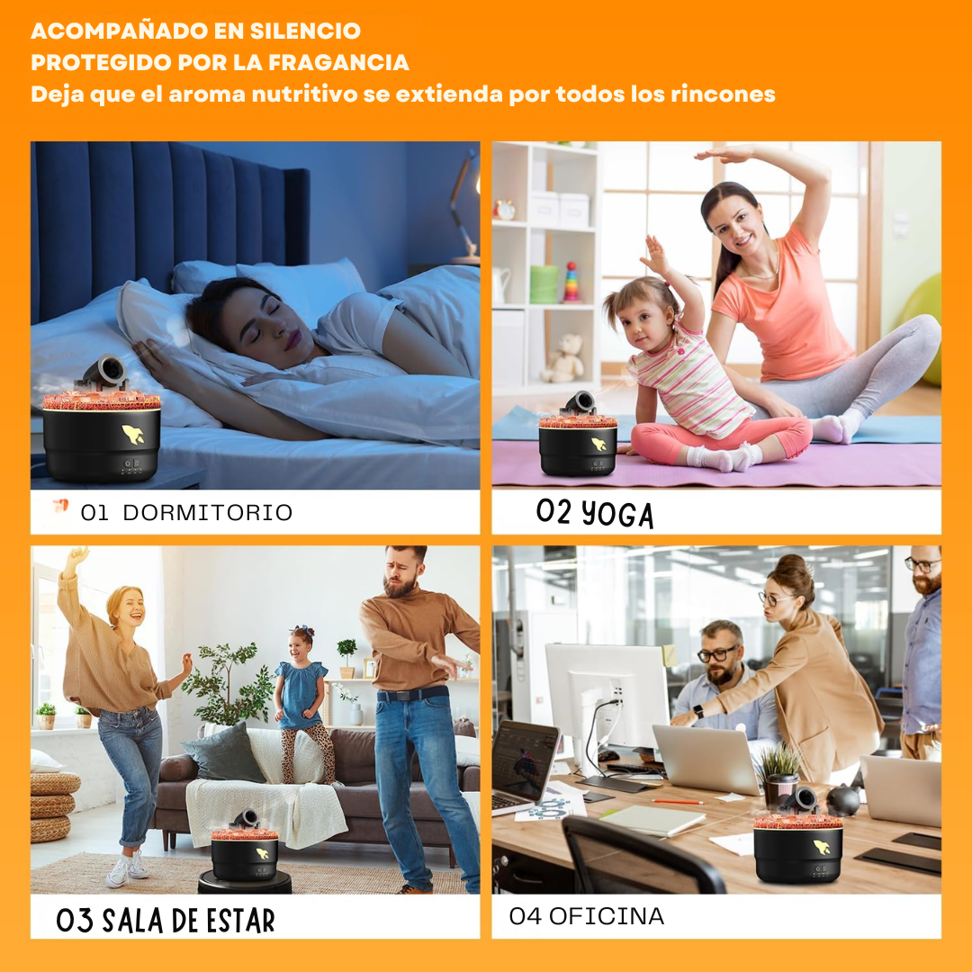 Humidificador Difusor de Aromas en Forma de Cañón 3D LED